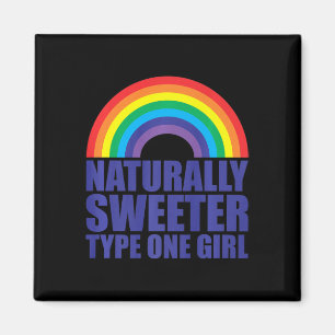Diabetes Natuerlich süßer Typ-1-Girl-Regenbogen Magnet