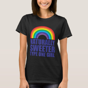 Diabetes Natuerlich süßer Typ-1-Girl-Regenbogen T-Shirt