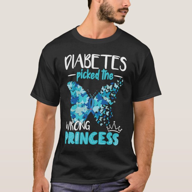 Diabetes Picked The Wrong Princess Diabetes T-Shirt (Vorderseite)