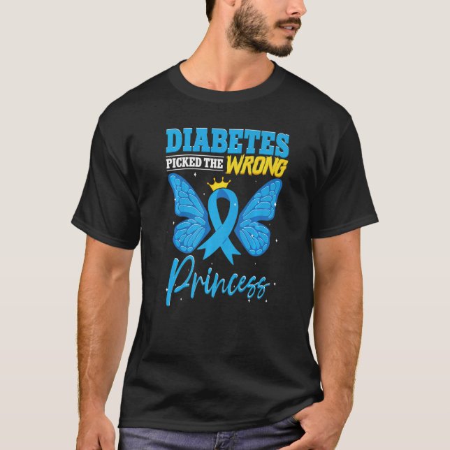 Diabetes Picked The Wrong Princess  T1D Diabetes A T-Shirt (Vorderseite)
