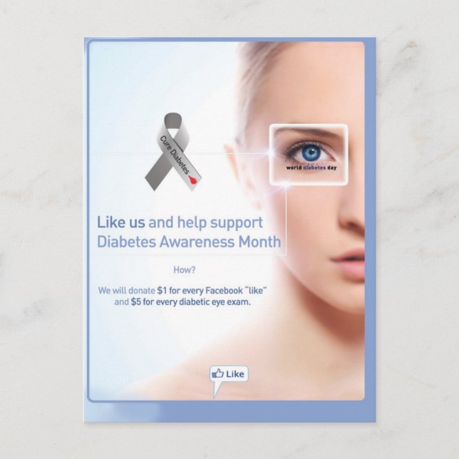 Diabetes Postkarte (Vorderseite)