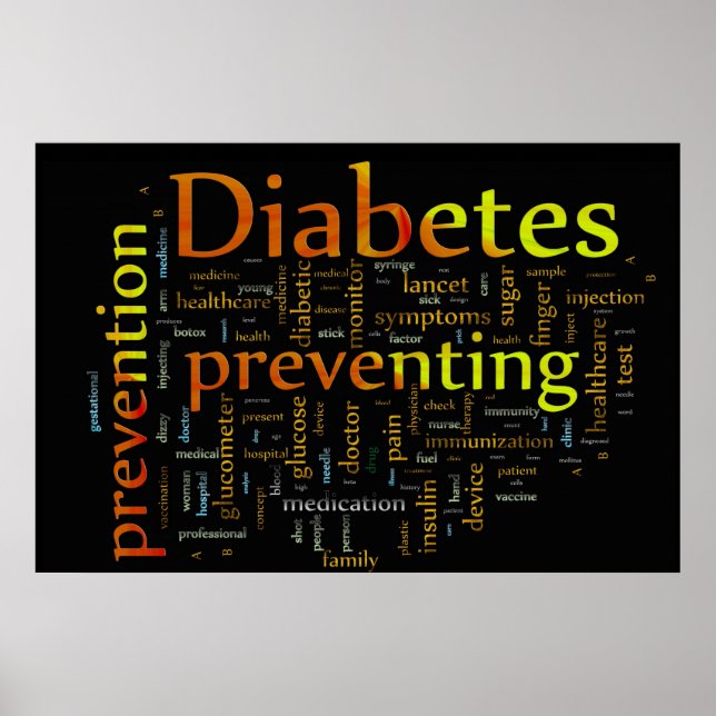 Diabetes Prävention von SCHWARZ Poster (Vorne)