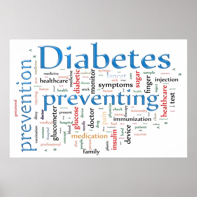Diabetes Preventing Blue Poster (Vorne)