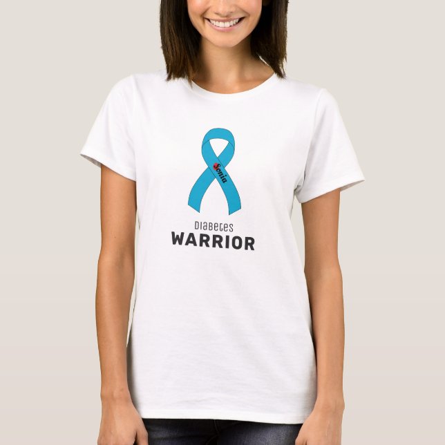 Diabetes Ribbon White T - Shirt (Vorderseite)