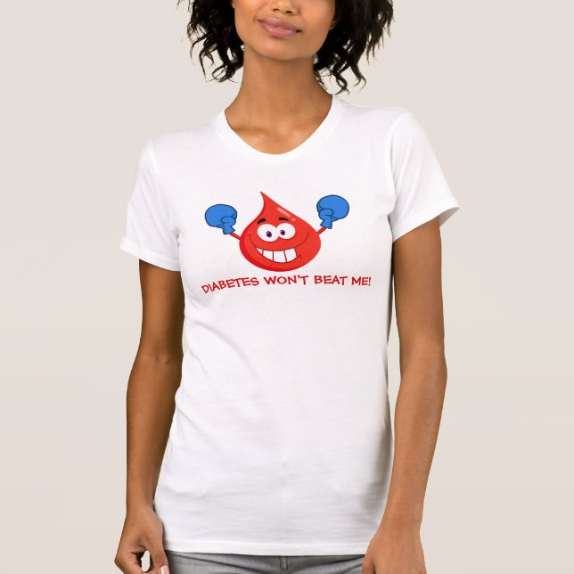 Diabetes schlägt mich nicht T-Shirt (Vorderseite)