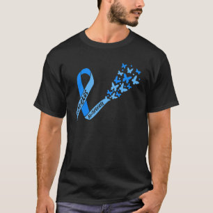 Diabetes-Sensibilisierungsband und Schmetterlinge T-Shirt