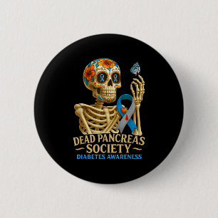 Diabetes-Sensibilisierungstag Skele des Toten Bauc Button