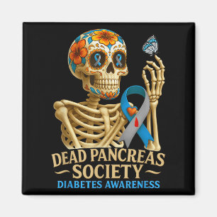 Diabetes-Sensibilisierungstag Skele des Toten Bauc Magnet