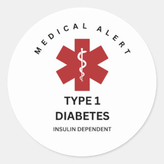 DIABETES-STICKER DES TYPS 1 RUNDER AUFKLEBER