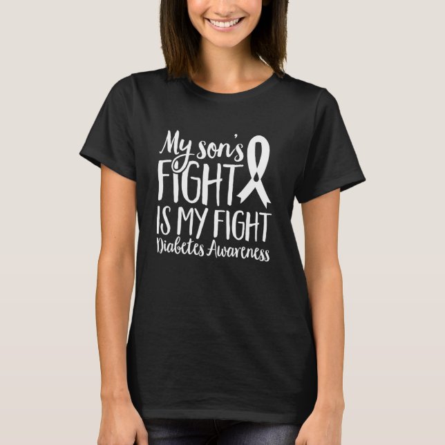 Diabetes Support My Sons Fight My Fight Diabetes A T-Shirt (Vorderseite)