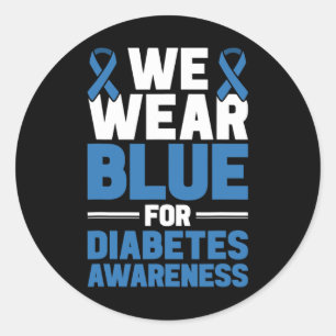 Diabetes Support Wir tragen Blau für Diabetes Awar Runder Aufkleber