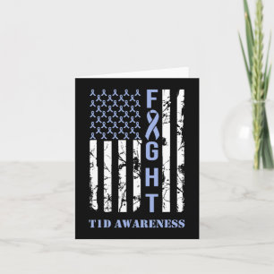 Diabetes T1D Awareness Montag Flag Blue Ribbo Karte