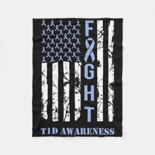 Diabetes T1d Sensibilisierungsmonat Flag Blue Ribb Fleecedecke