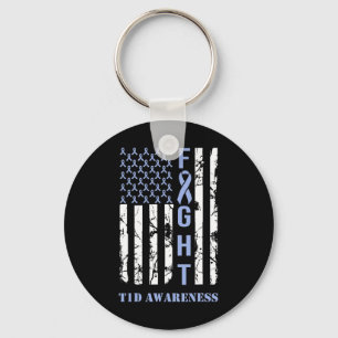 Diabetes T1d Sensibilisierungsmonat Flag Blue Ribb Schlüsselanhänger