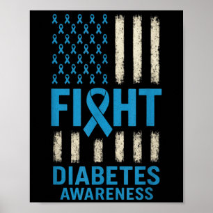 Diabetes - T1d T2d unterstützt USA Poster