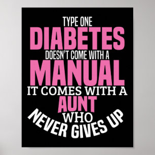 Diabetes Tante T1D Diabetiker Typ 1 Bewusstsein Fr Poster