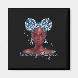 Diabetes Typ 1 Bewusstsein Blau und Grau Ribbon Gi Magnet