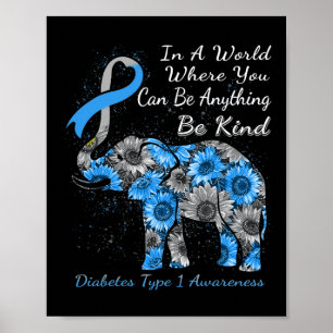 Diabetes Typ 1 Bewusstsein Sonnenblumen Elefant se Poster