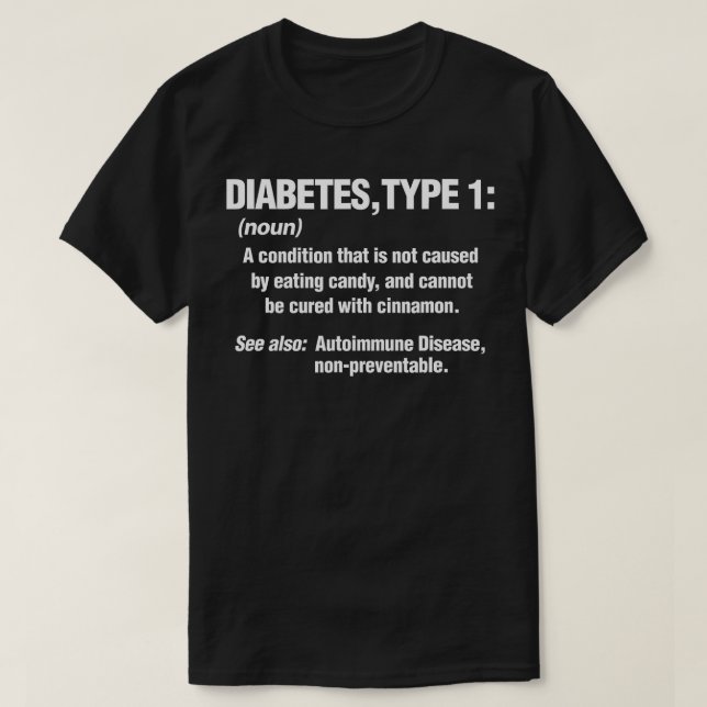 Diabetes Typ 1 T1D-Diabetes  T-Shirt (Design vorne)