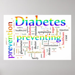 Diabetes Vorbeugung von Regenbogen Poster