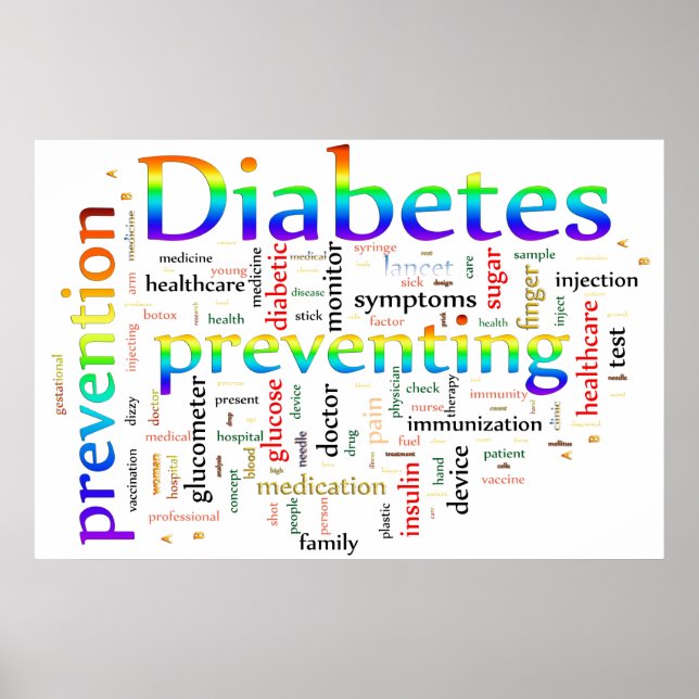Diabetes Vorbeugung von Regenbogen Poster (Vorne)