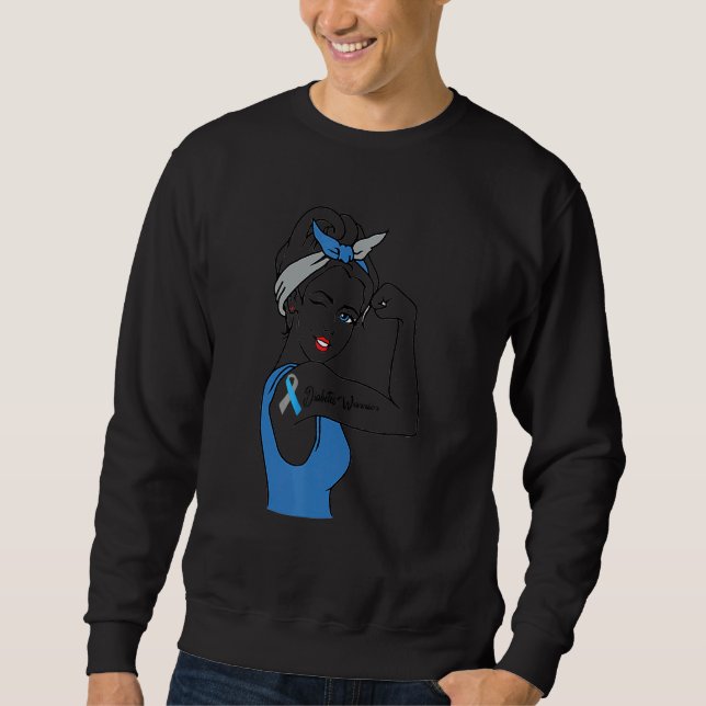 Diabetes Warrior Awareness Diabetic Support Typ W Sweatshirt (Vorderseite)