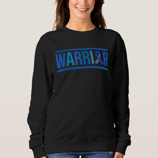 Diabetes Warrior Blue Gray Ribbon Diabetes Awarene Sweatshirt (Vorderseite)