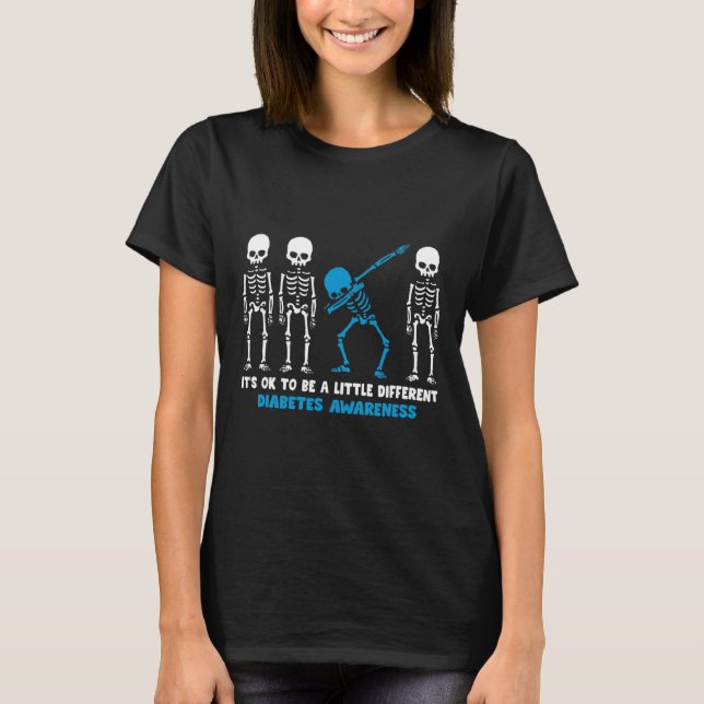 Diabetes Warrior Mom awareness Gift It's Ok To Be T-Shirt (Vorderseite)
