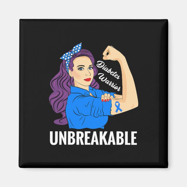 Diabetes Warrior Sugar Diabetes Typ 1 2 Awareness Magnet (Vorne)