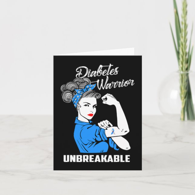 Diabetes Warrior Unbrechbare Diabetes Awareness G Karte (Vorderseite)