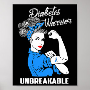 Diabetes Warrior Unbrechbare Diabetes Awareness G Poster