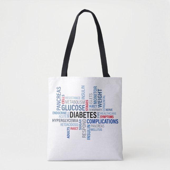Diabetes Words-Tasche (Vorderseite)