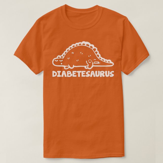 Diabetesaurus Funny Diabetes Dinosaurier T-Shirt (Design vorne)
