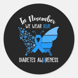 Diabetesbewusstsein im November tragen wir blauen  Runder Aufkleber