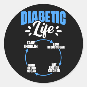 Diabeteskämpfer Herren Diabetiker Diabetes Runder Aufkleber