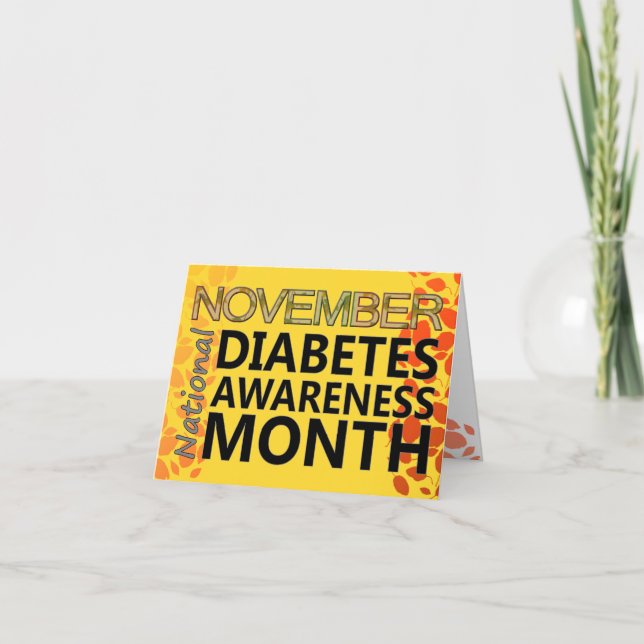 Diabetics November Diabetes Awareness Month Leaves Karte (Vorderseite)
