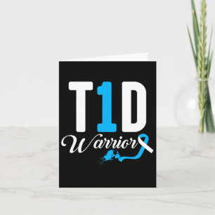 Diabetiker T1d Warrior Blue Ribbon Typ 1 Diabetes Karte