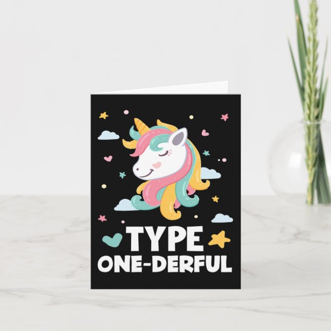 Diabetiker Typ 1 Diabetes Typ 1 Derful Unico Karte (Vorderseite)