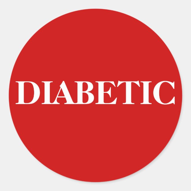 DIABETISCH RUNDER AUFKLEBER (Vorderseite)
