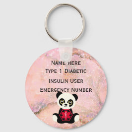 Diabetische Identitätswarnung Personalisiert Typ 1 Schlüsselanhänger