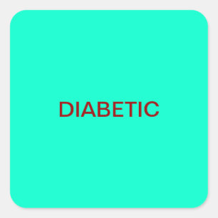 Diabetische Kennzeichnungen Quadratischer Aufkleber