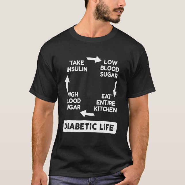 Diabetische Lebenszyklusdiabetes T-Shirt (Vorderseite)
