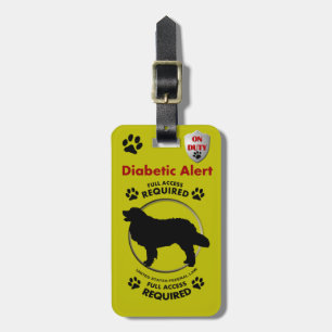 Diabetische Warnhinweis Hund-ID Gepäckanhänger