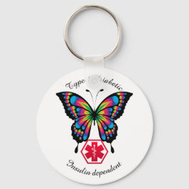 Diabetische Warnhinweise Typ 1 oder 2 Personalisie Schlüsselanhänger