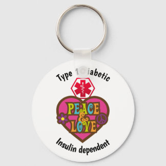 Diabetische Warnhinweise Typ 1 oder 2 Personalisie Schlüsselanhänger