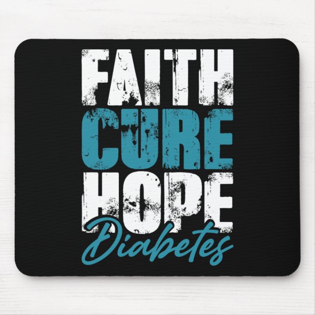 Diabetischer Krieger Gift Faith Cure Hope Diabetes Mousepad (Vorne)