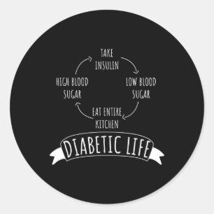 Diabetischer Lebenszyklus Diabetes Awareness Survi Runder Aufkleber