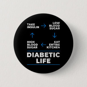 Diabetischer Lebenszyklus Spaß Diabetes Bewusstsei Button