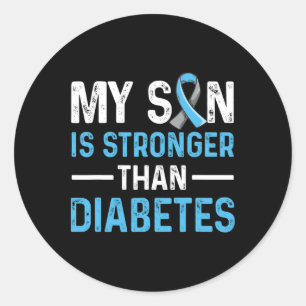 Diabetisches Unterstützungs-Design für einen Vater Runder Aufkleber