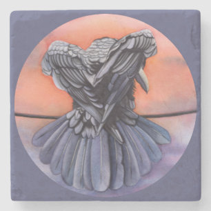 Diablo der Raben-Getränk-UntersetzerWatercolor de Steinuntersetzer